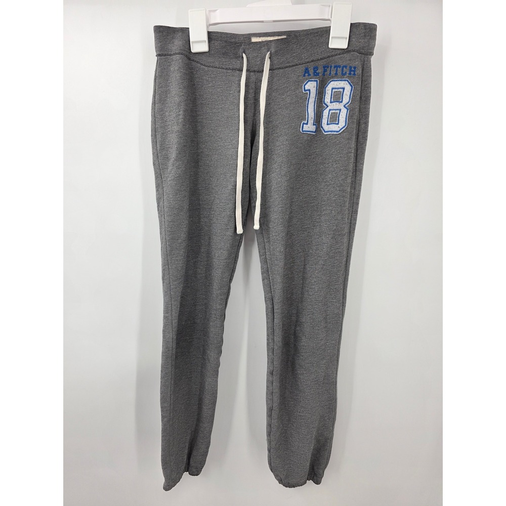 Abercrombie & Fitch Womens XS Heather Gray Varsity Graphic Jogger Sweatpants